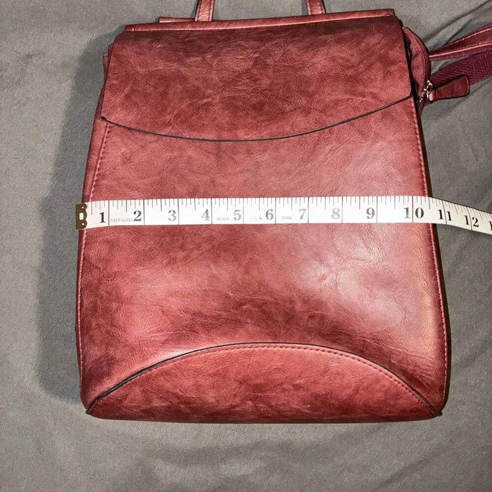 Convertible backpack and shoulder Maroon/Burgundy
